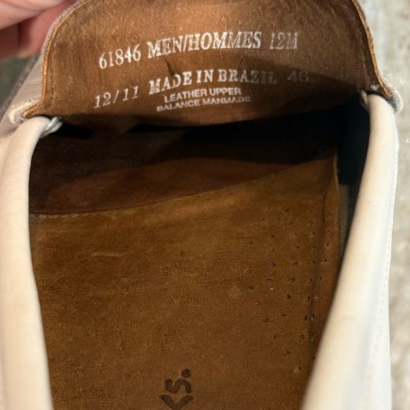 Men’s CLARKS White leather buckle loafers- Size 12 - Picture 8 of 8